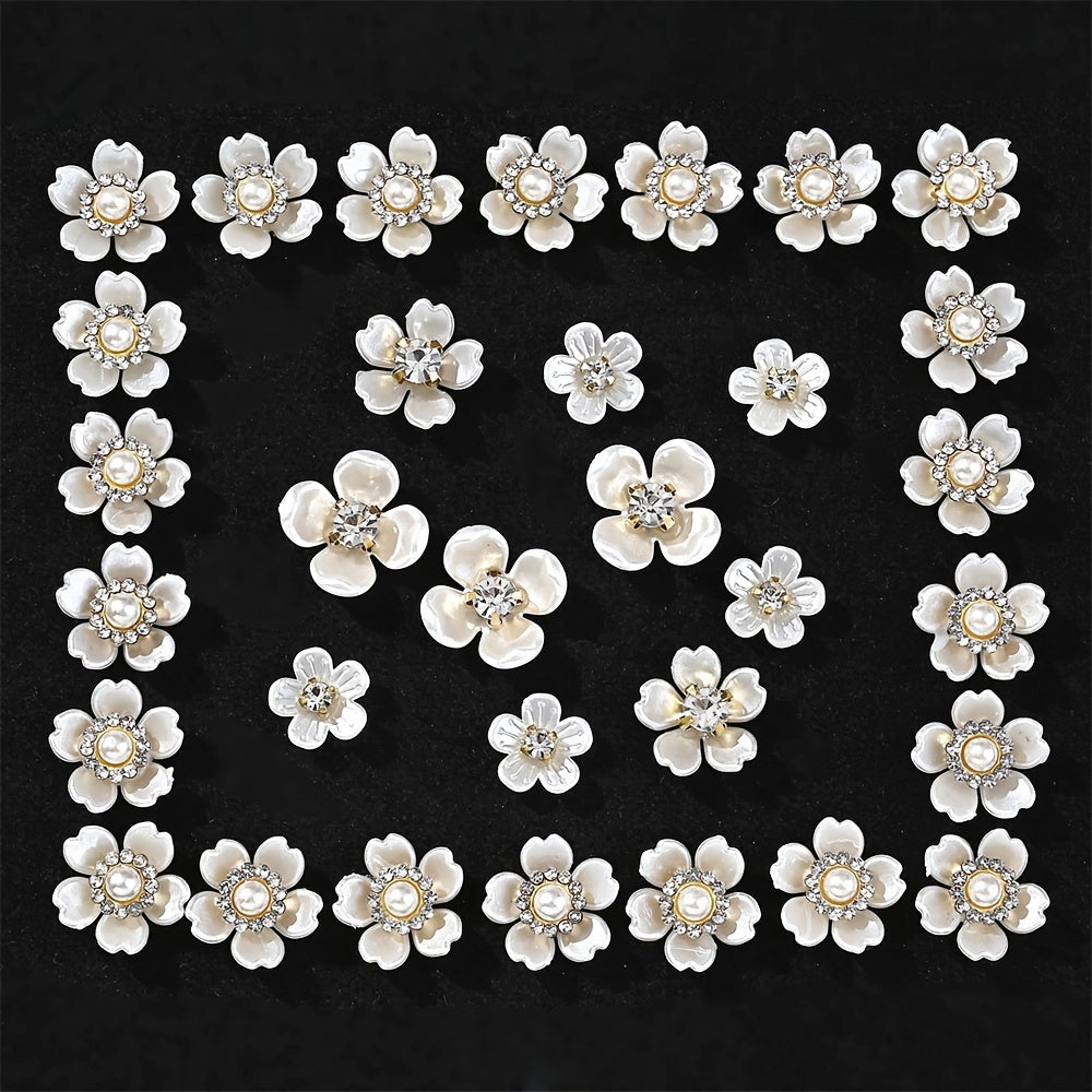 Petal Rhinestone Flower Flatback Beads