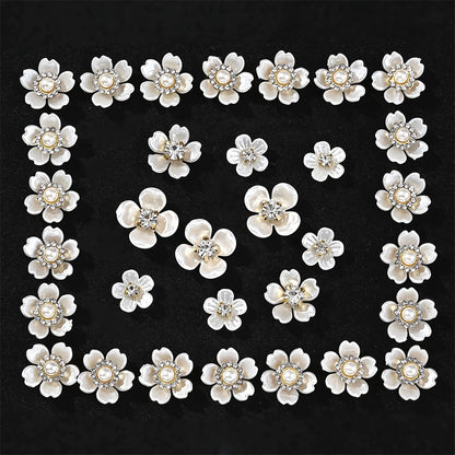 Petal Rhinestone Flower Flatback Beads