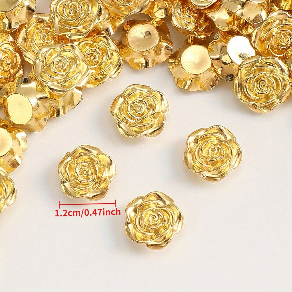 Gold Rose Resin Patches