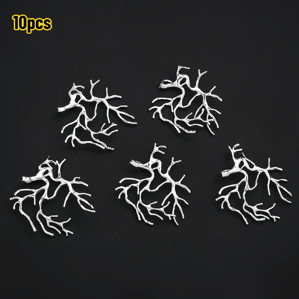 10PCS Gold & Silver Tree Branch Bead Cap Pendant Set