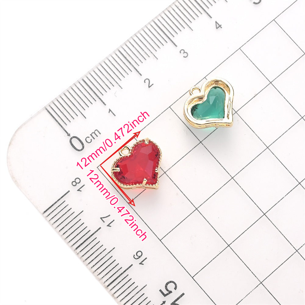 Faceted Heart Rhinestone Pendants
