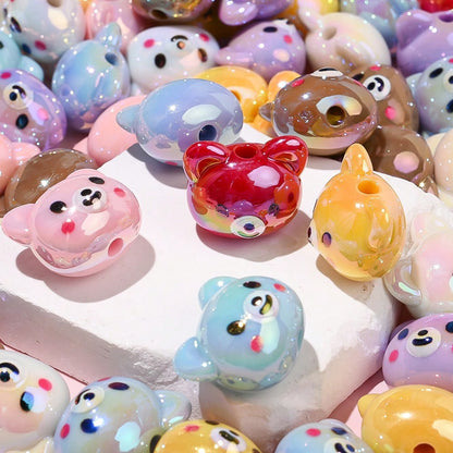 Shiny UV Bear Head Beads