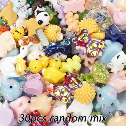 30-Piece Mixed Animal Resin Charms