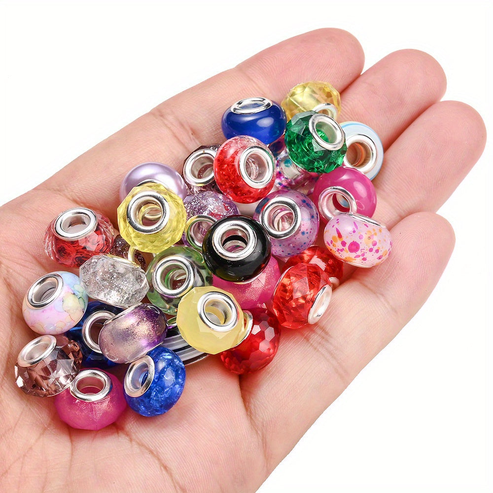 Cracked Imitation Ceramic Acrylic Spacer Beads