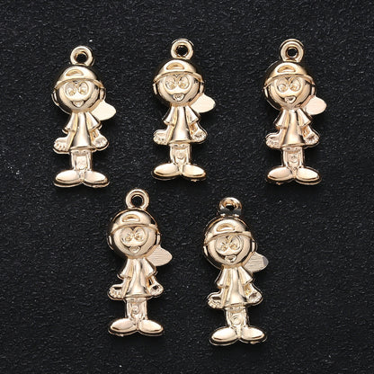 20PCS Gold & Silver CCB 3D Cartoon Boy & Girl Pendants