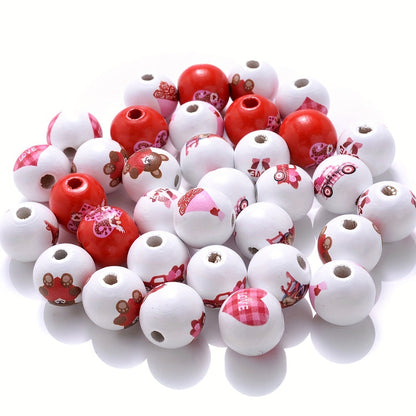 Love Bear Wooden Beads