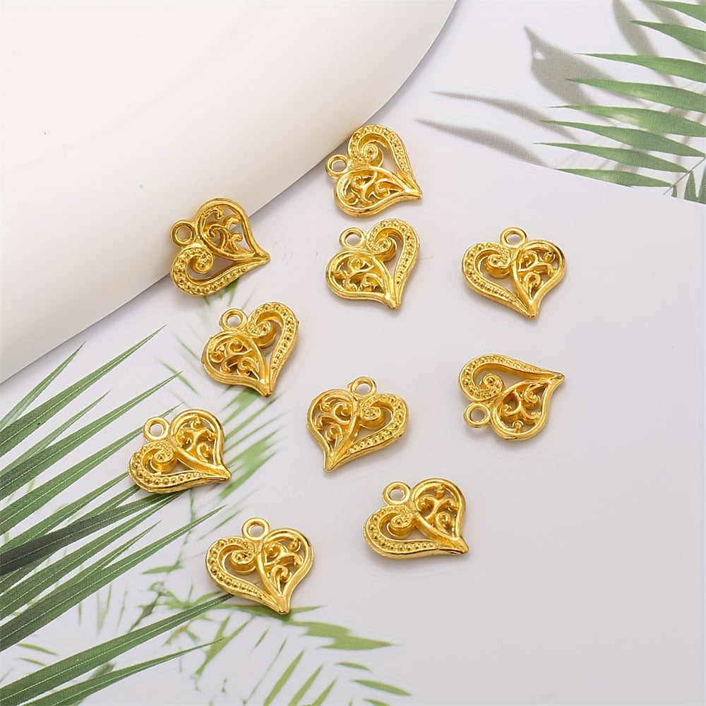 20PCS 14mm Alloy Heart Pendant Set