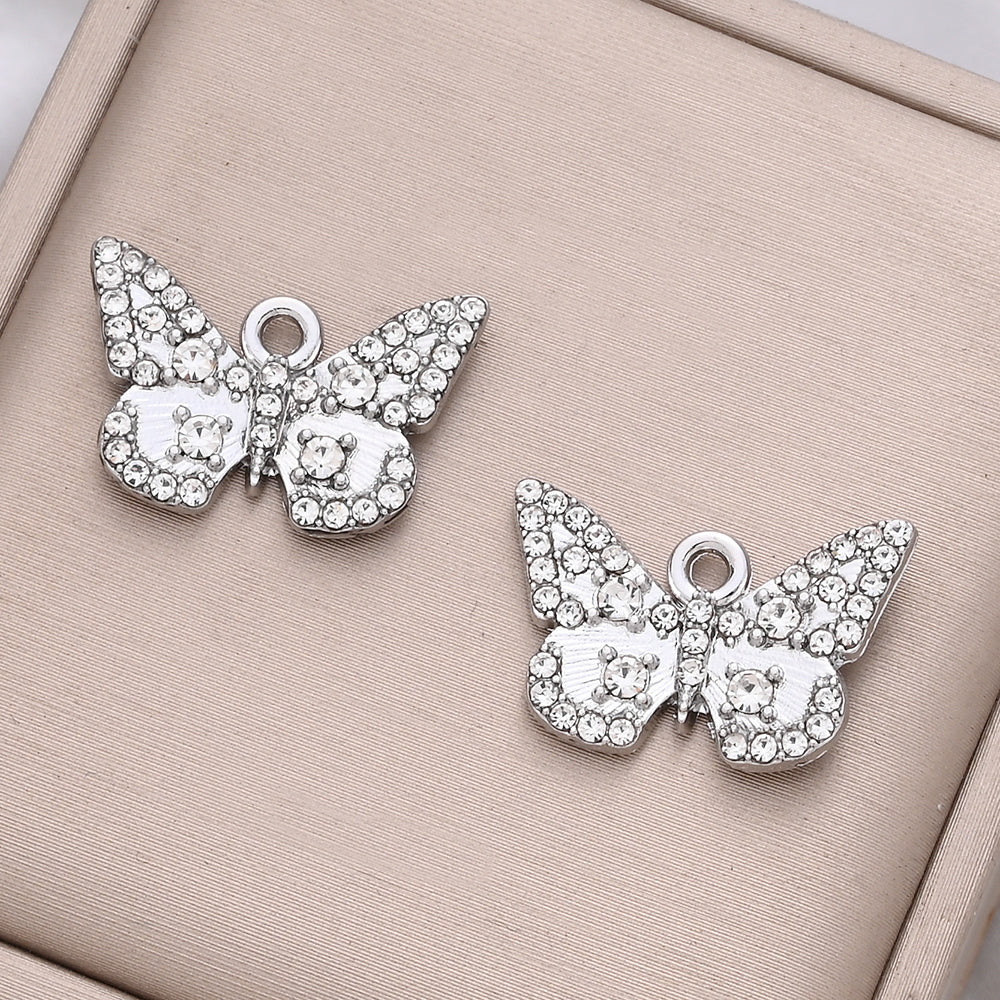 Sparkling Rhinestone Butterfly Pendant Charms