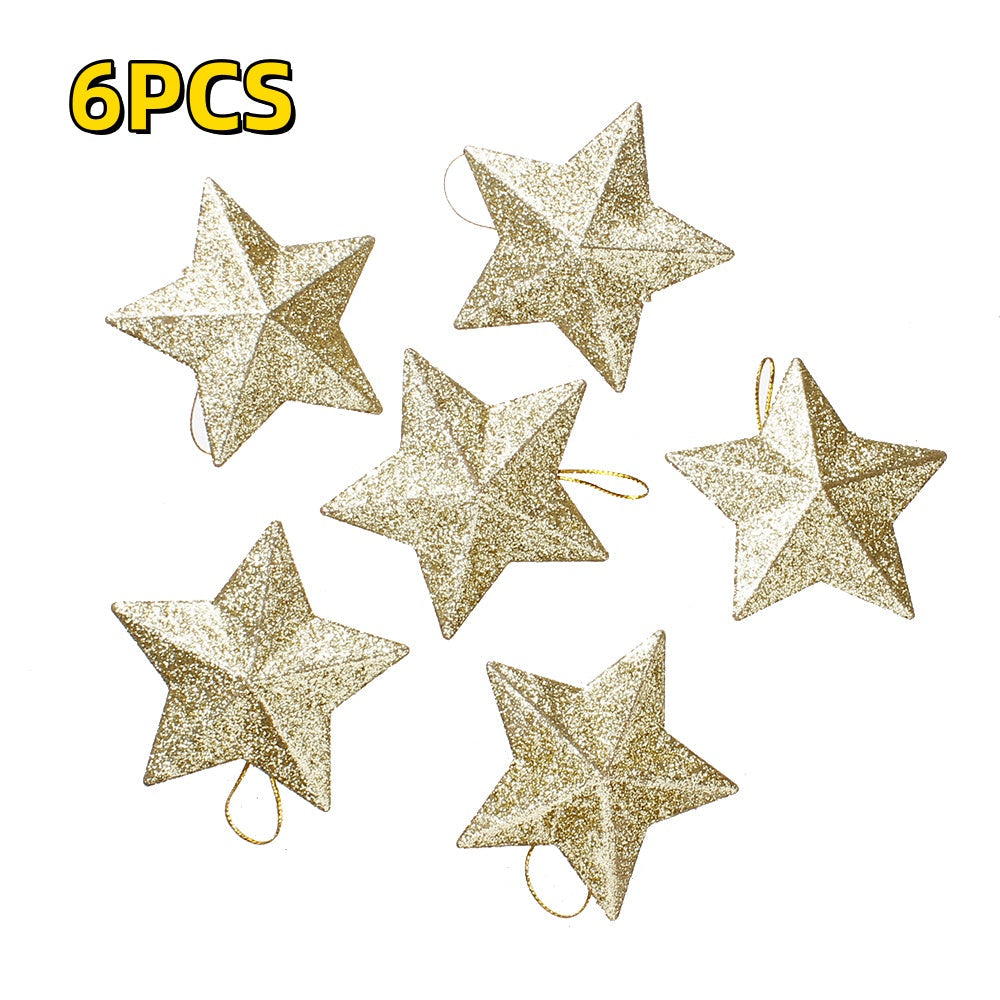 6-Piece Random Shiny Christmas Star Decorations