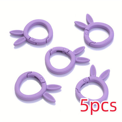 5-Piece 37x27 mm Rabbit Ear Shape Metal Keychain Hooks