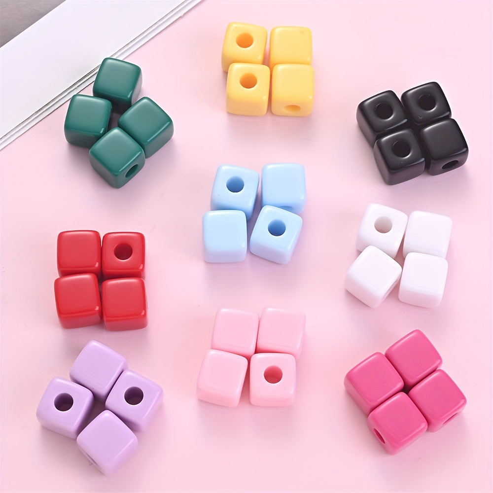 Mixed Color Square Acrylic Beads