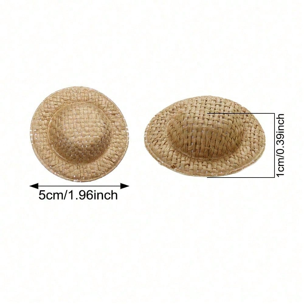30-Piece Miniature Bohemian Straw Doll Hats
