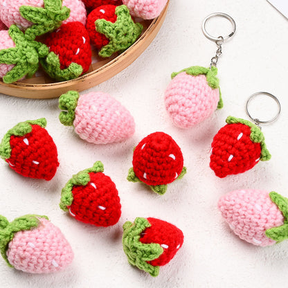 3-Piece Random Knitted Strawberry Charms