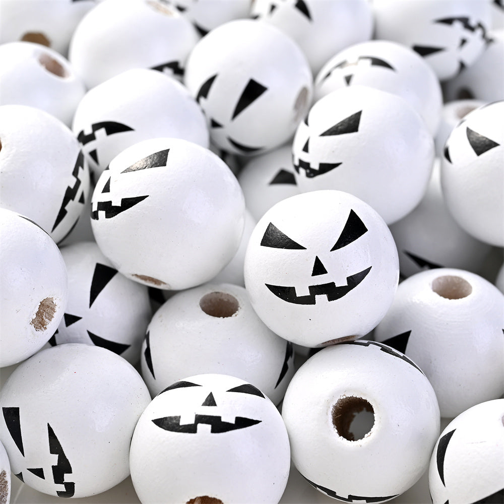 100pcs Big Size Halloween Wood Beads