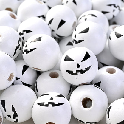 100pcs Big Size Halloween Wood Beads