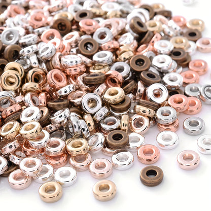 100PCS 6mm CCB Large Hole Flat Wheel Spacer Bead Set