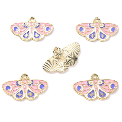 Colorful Alloy Moth and Butterfly Pendant Charms