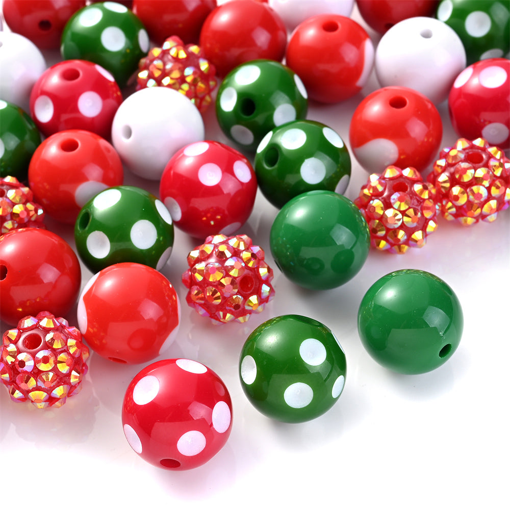 Christmas Rhinestone Acrylic Beads
