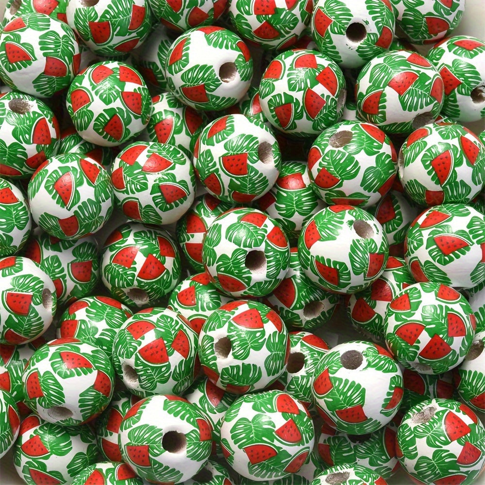 10PCS 16mm Green Round Wooden Bead Set