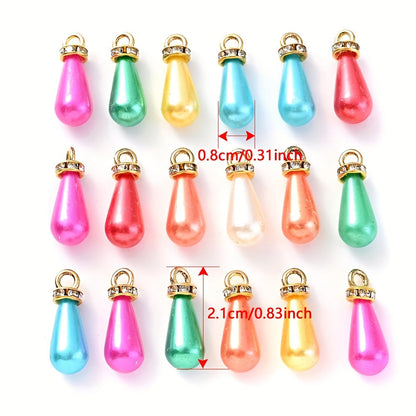 Multicolor Acrylic Imitation Pearl Waterdrop Charms