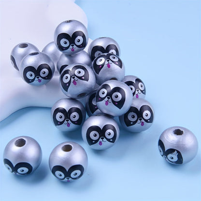 Animal Pattern Wooden Beads