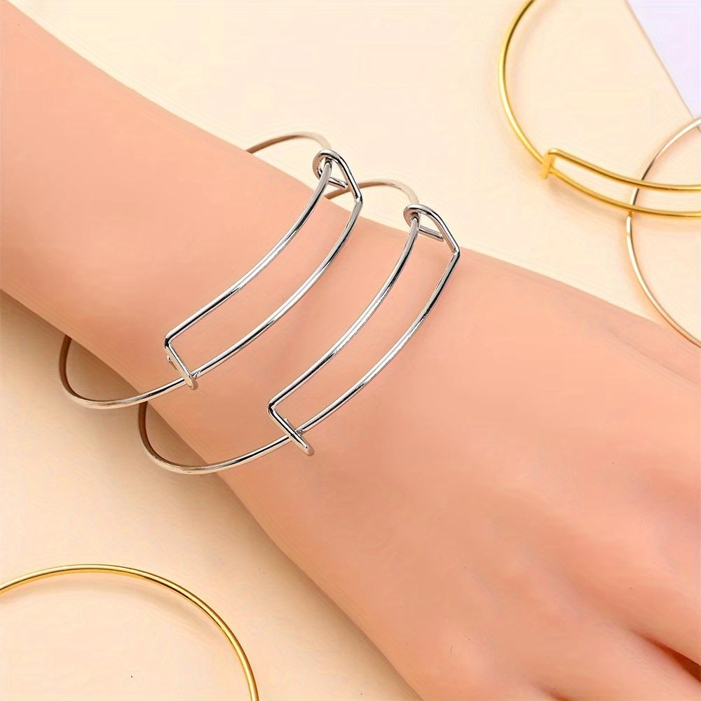 Adjustable Alloy Bangle Bracelets