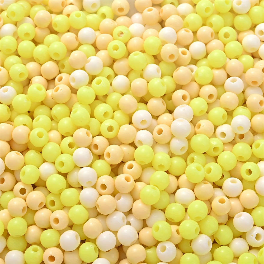 100PCS 4mm Solid Color Round Acrylic Bead Set