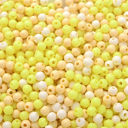 100PCS 4mm Solid Color Round Acrylic Bead Set