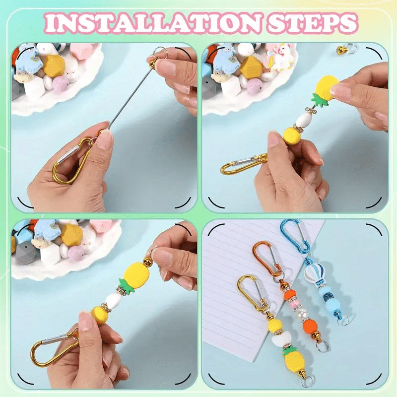 D-Shaped Beadable Keychain Kits