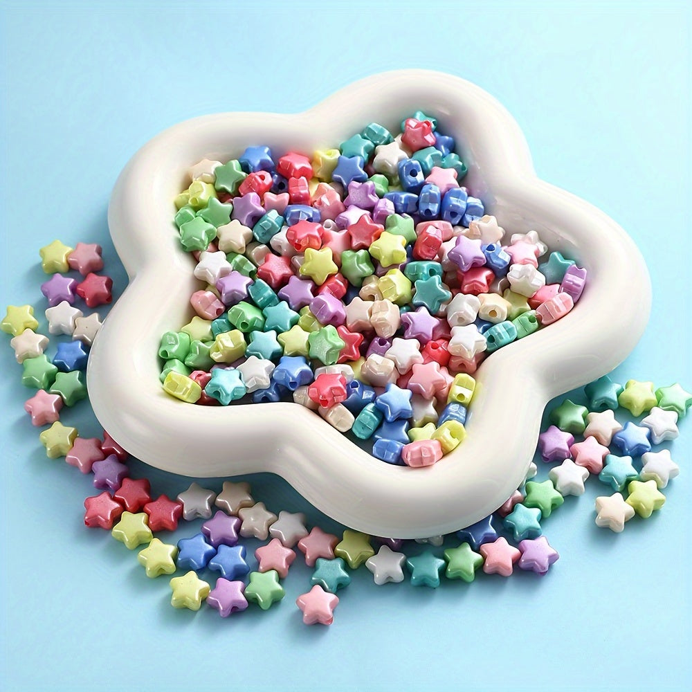 50/100PCS Assorted Styles Matte Acrylic Beads - Stars, Hearts, Butterflies