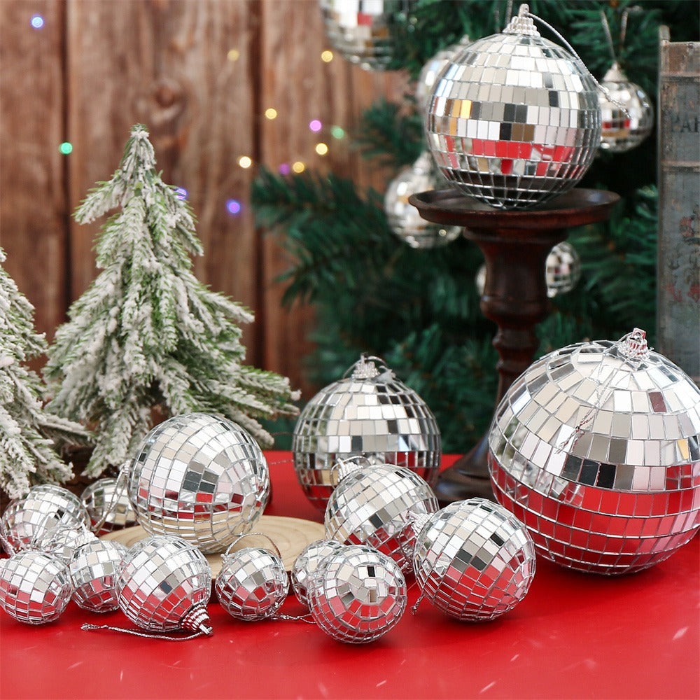 Silver Laser Mirror Ball Decorations