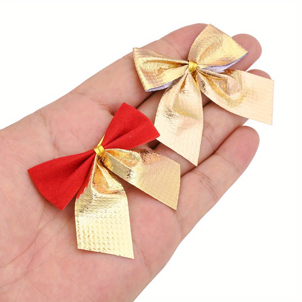 12-Piece Random Christmas Bow Polyester Decorations
