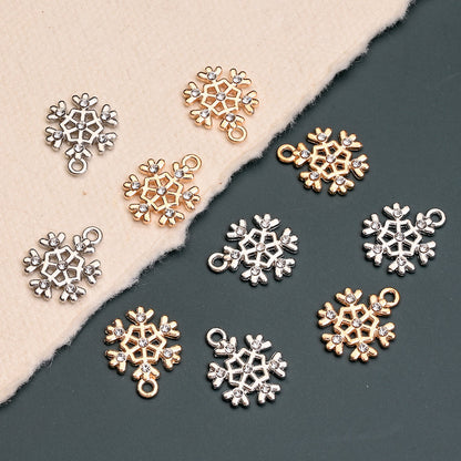 Christmas Rhinestone Snowflake Pendant Charms