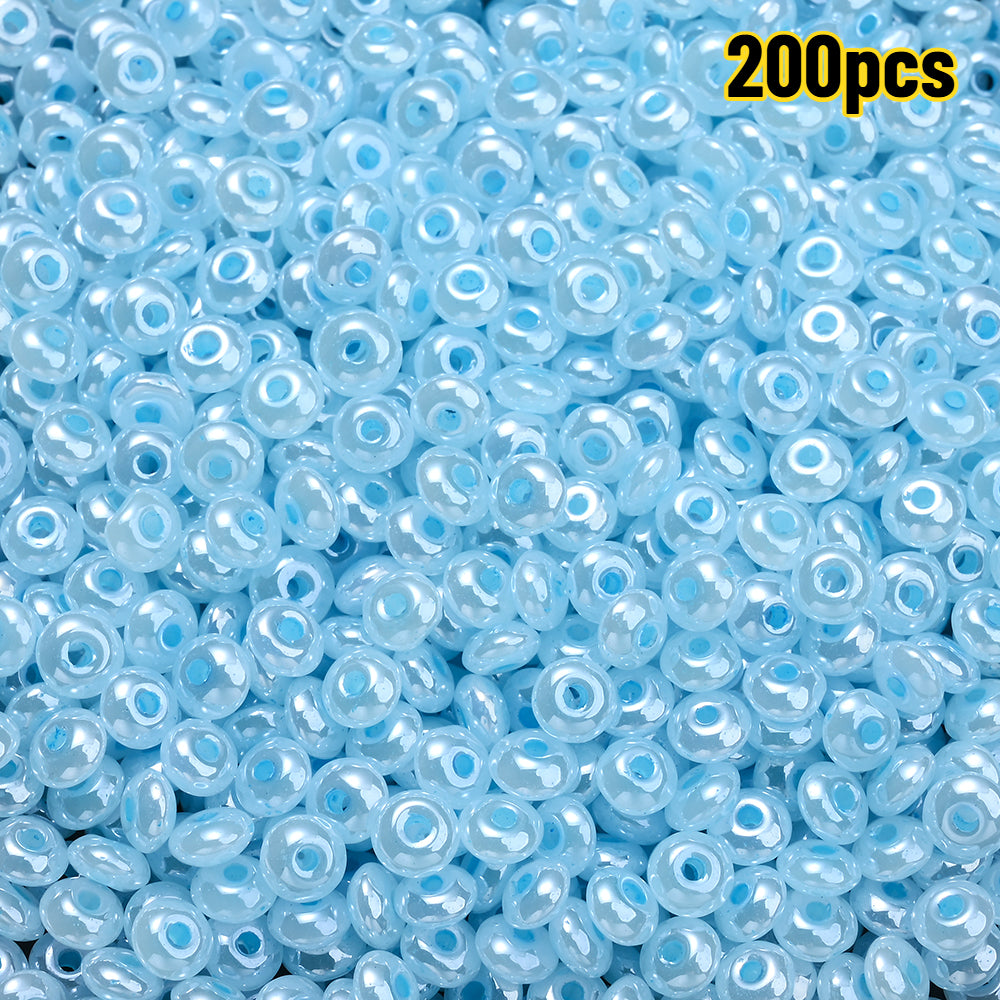 200-Piece 5 mm Glossy Ice Cream Glass Beads
