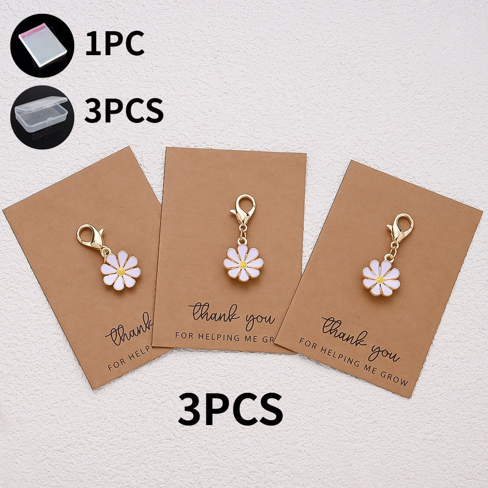 Alloy Flower Keychain Set