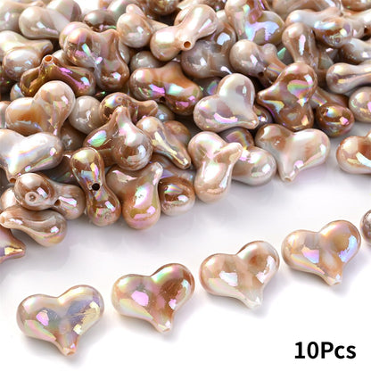 Acrylic AB Heart Beads
