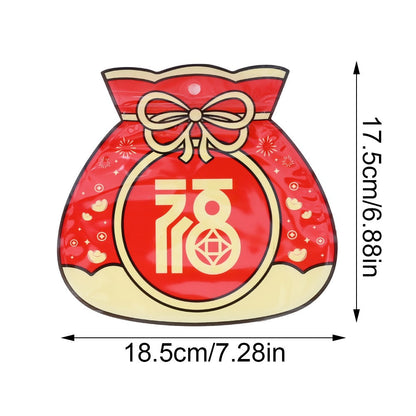 10-Piece 17.5x18.5 cm Red OPP Blessing Ziplock Gift Bags