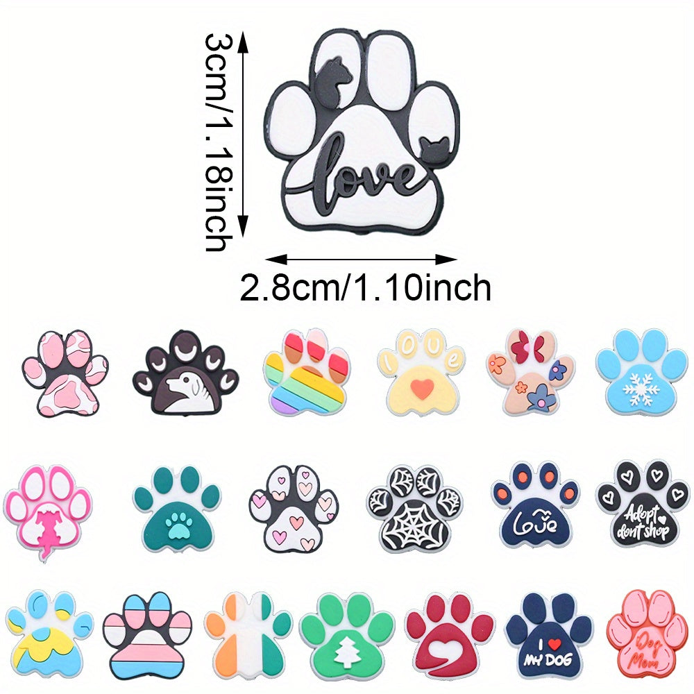 Dog Paw Silicone Focal Beads