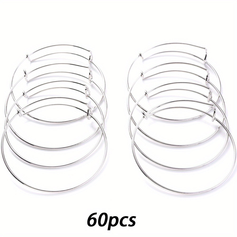60-Piece Gold & White K Basic Bangle Bracelet Set
