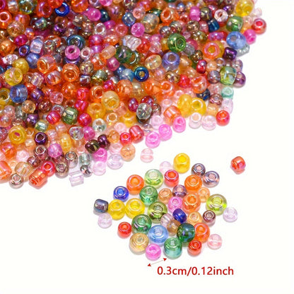 500PCS 3mm Clear Stained Glass Rice Bead Set