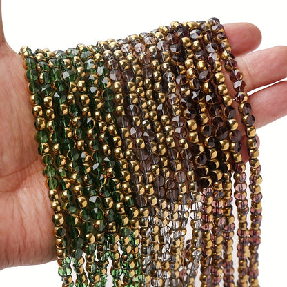 49PCS 6mm 16-Sided Faceted Glass Bead Set