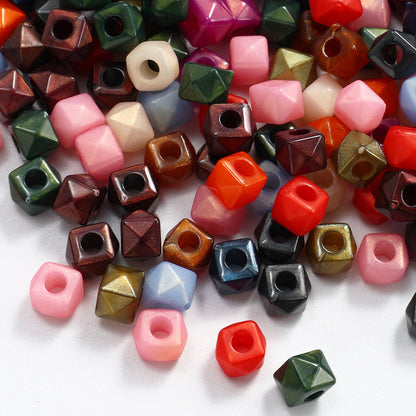 Mixed Color Square Polygonal Acrylic Beads