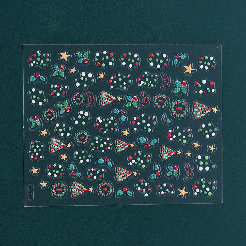 Christmas 5D Relief Nail Art Stickers