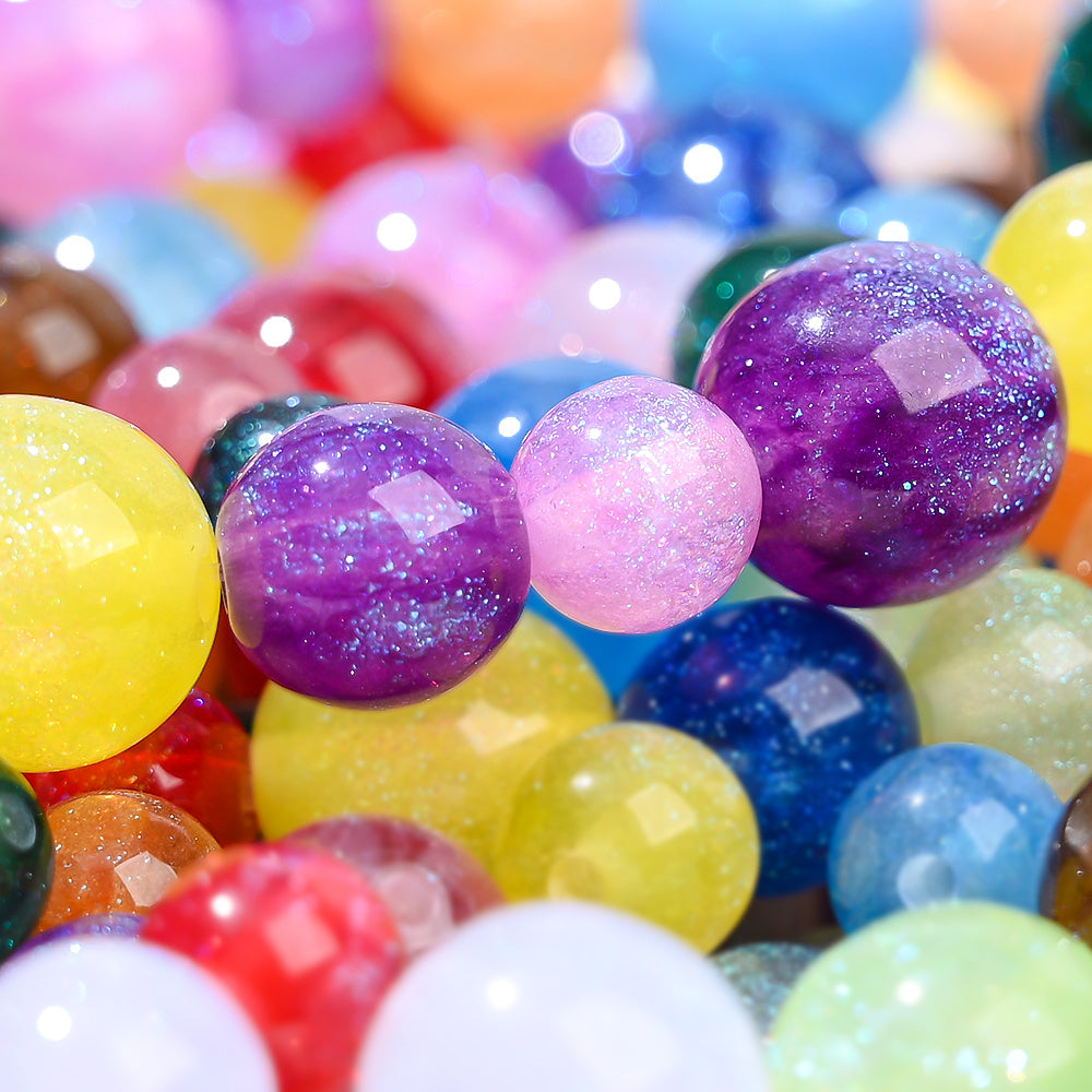 8/10/12 mm Summer Glitter Resin Beads