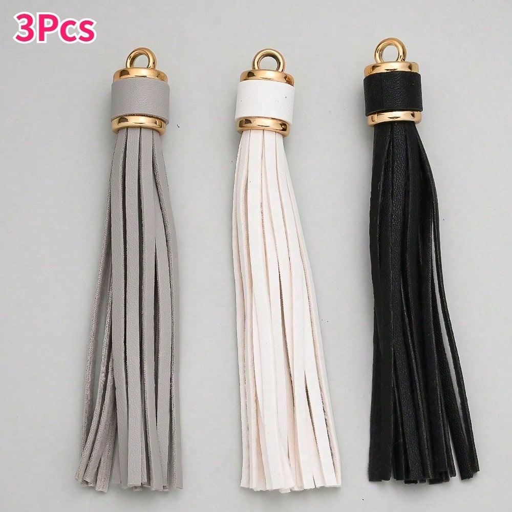 Leather Tassel Metal Keychains