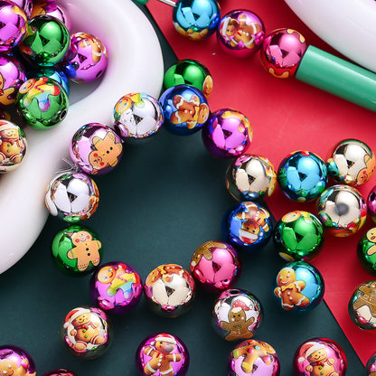 Christmas Gingerbread Man Acrylic Beads