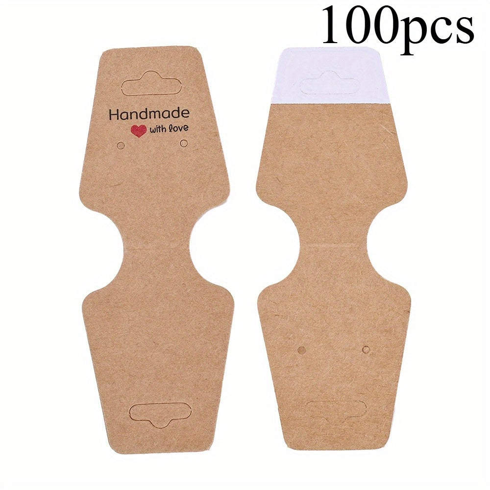 100-Piece Kraft Paper Jewelry Display Cards