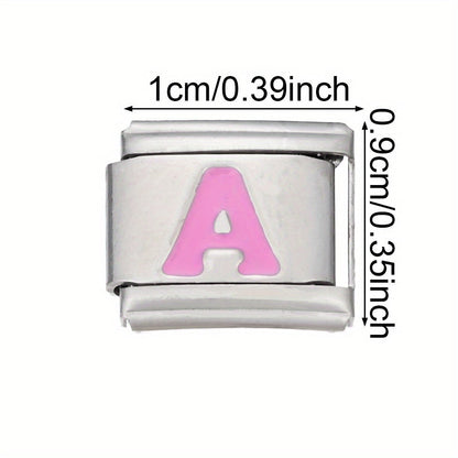 Colorful Stainless Steel Letter Bead