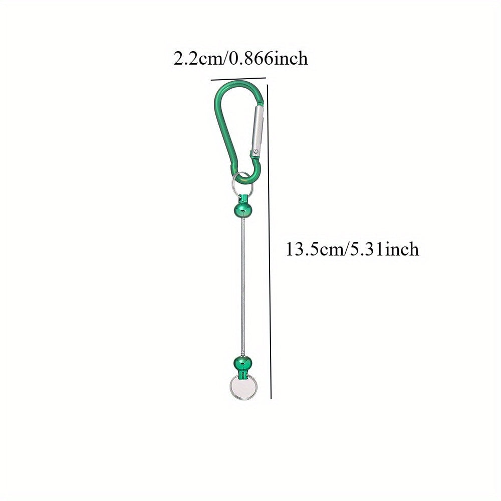 22-Piece Multicolor D-Shaped Beadable Keychain Hooks