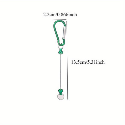 22-Piece Multicolor D-Shaped Beadable Keychain Hooks